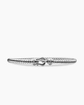 Buckle Cablespira® Bracelet in 18K White Gold with Diamonds, 3.5mm